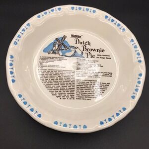 Vintage Watkins Pie Dish Bowl 1983 Dutch Brownie Pie Recipe #6482 Made in USA